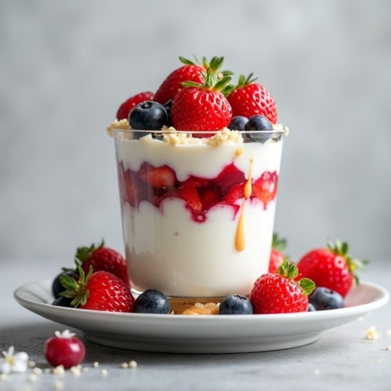 Greek Yogurt Protein Parfait with Berries and Almond Butter