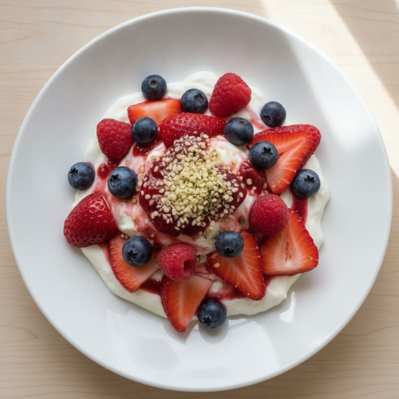 Greek Yogurt Protein Parfait with Mixed Berries