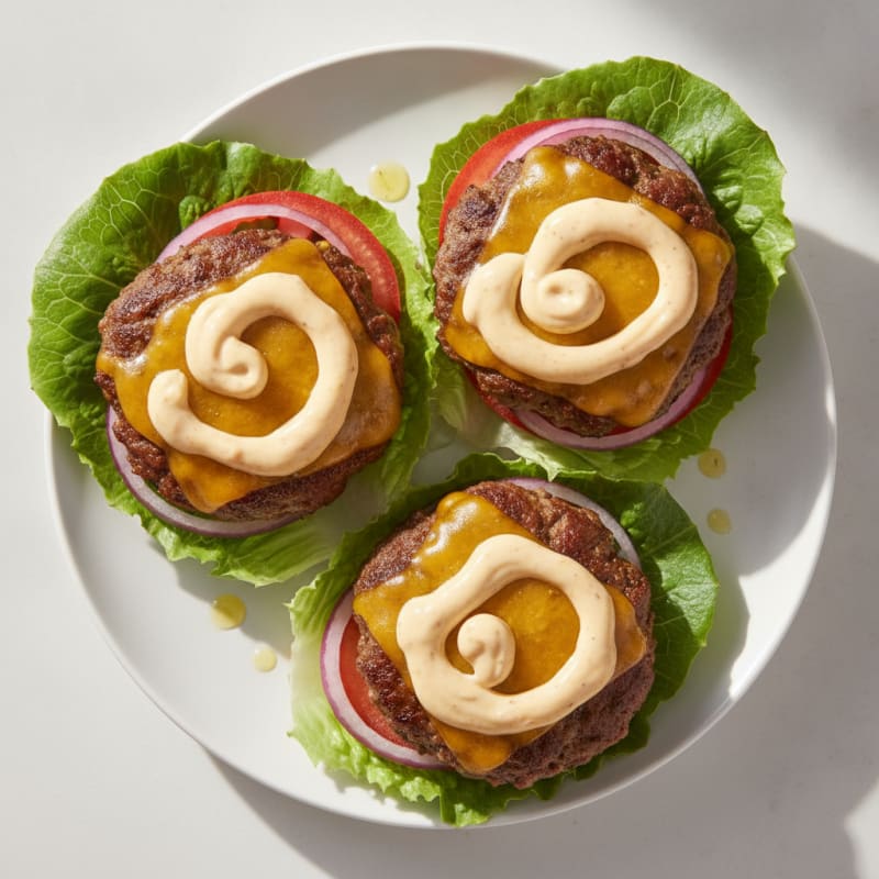 Lettuce-Wrapped Cheeseburger with Special Sauce