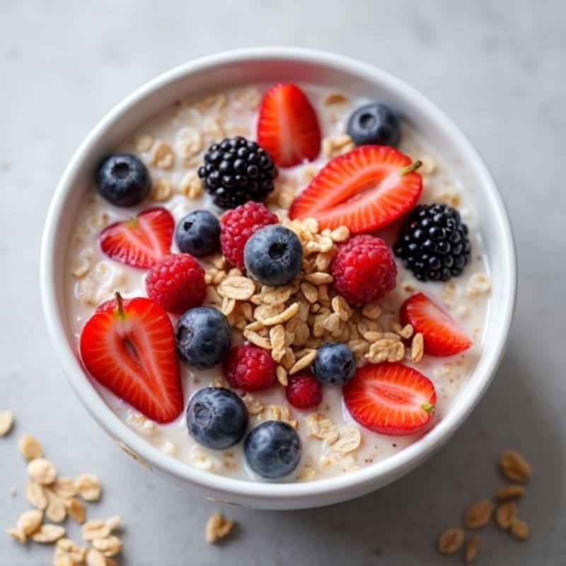 Vanilla-Berry Protein Overnight Oats