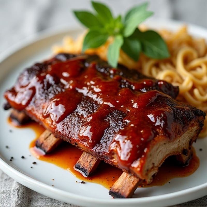 Healthy Baked Sticky BBQ Pork Ribs