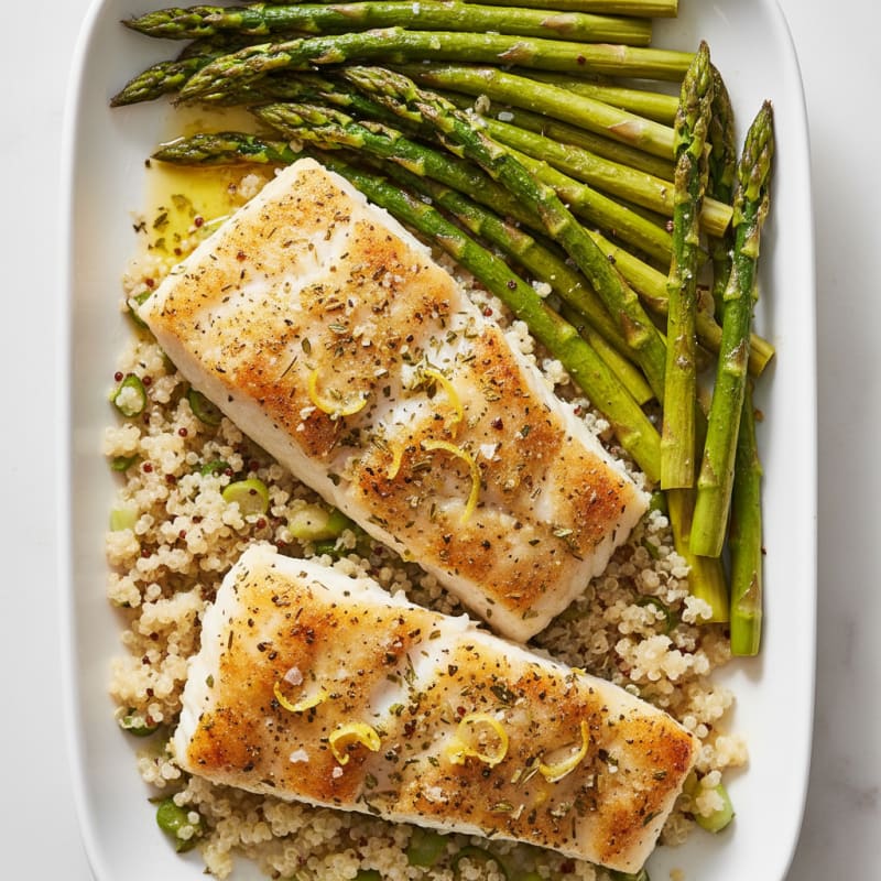 Lemon Herb Baked Cod with Asparagus