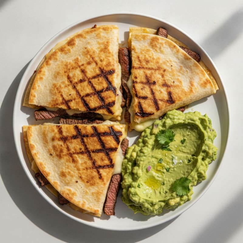 Carne Asada Quesadillas with Guacamole