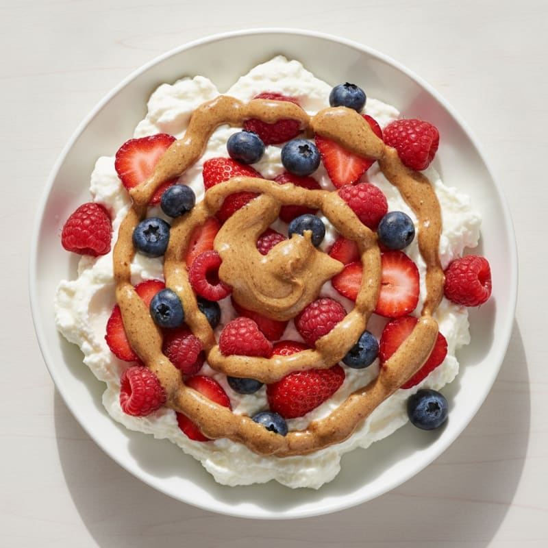 Greek Yogurt Protein Parfait with Mixed Berries and Almond Butter