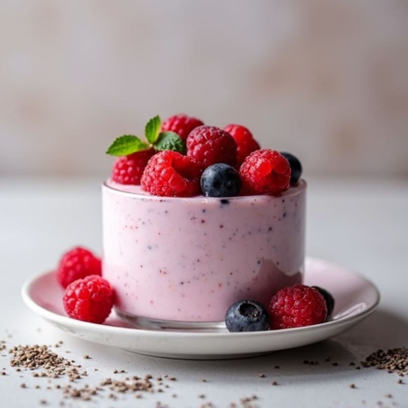 Greek Yogurt Protein Mousse with Mixed Berries