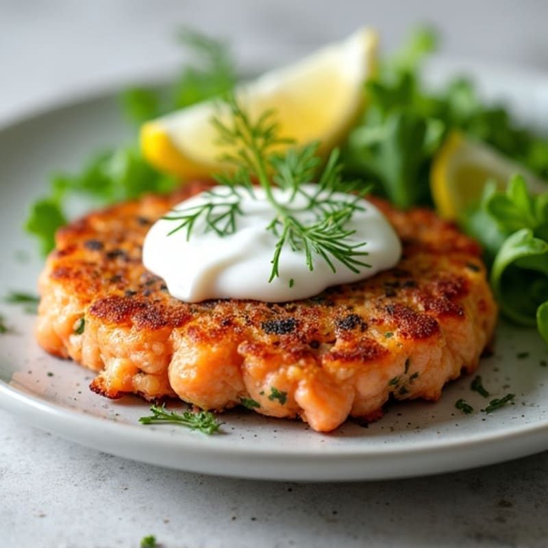 Herb-Crusted Salmon Patties with Lemon Aioli