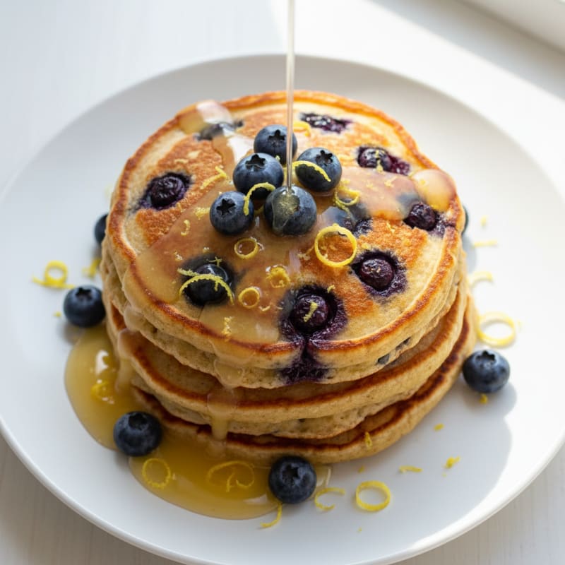 Blueberry Ricotta Pancakes with Lemon Zest