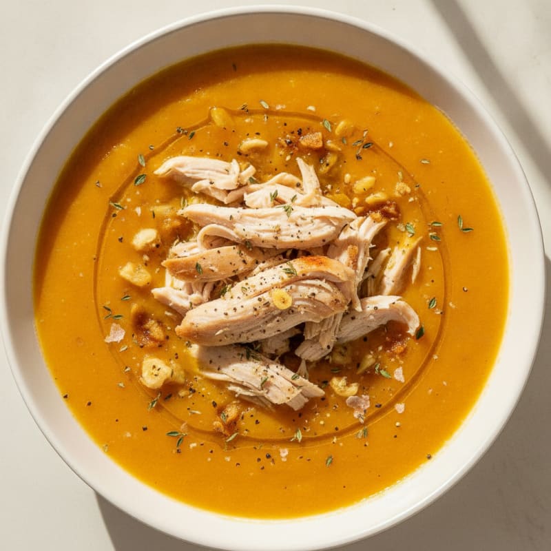 High-Protein Roasted Butternut Squash Soup