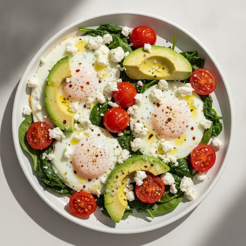 Baked Eggs with Avocado and Feta