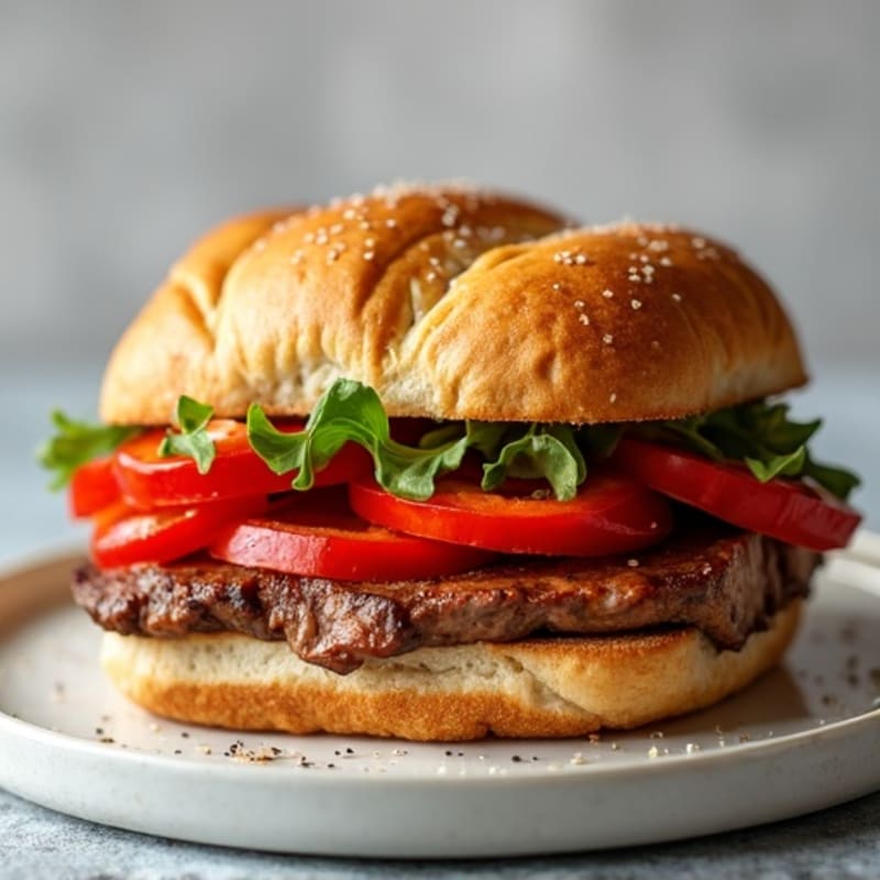 Lean Sirloin Philly Sandwich with Bell Peppers