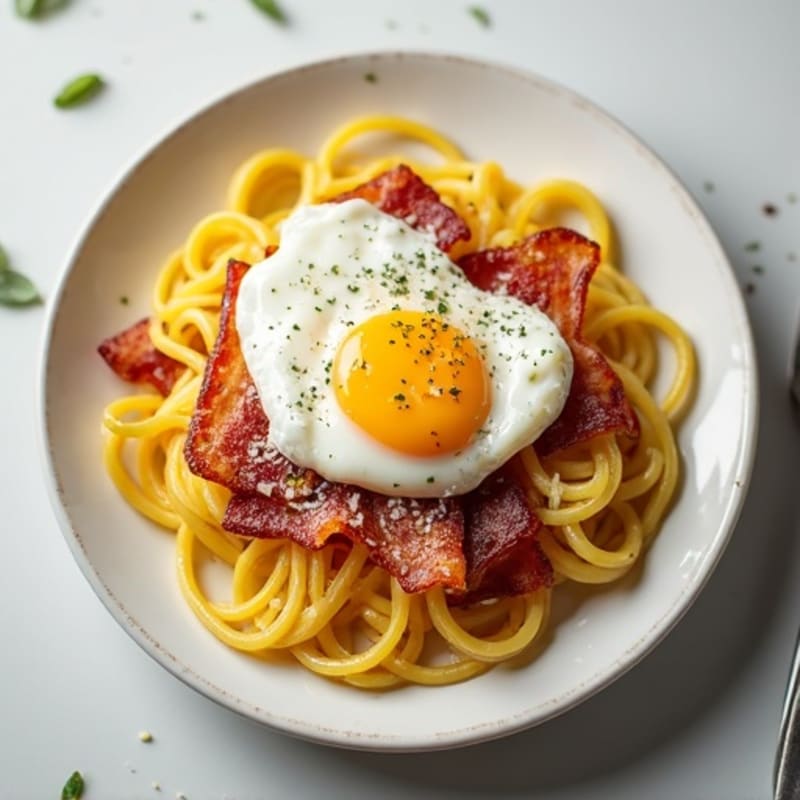 Creamy Turkey Bacon Spaghetti Squash Carbonara