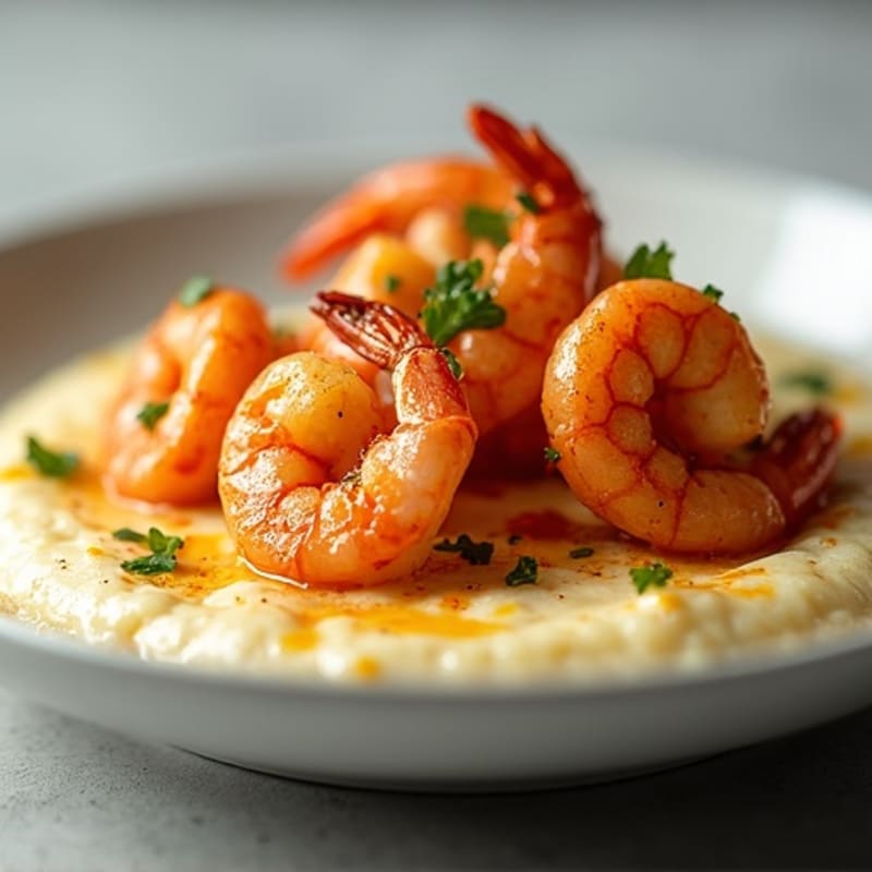 Spicy Pan-Seared Shrimp with Creamy Grits