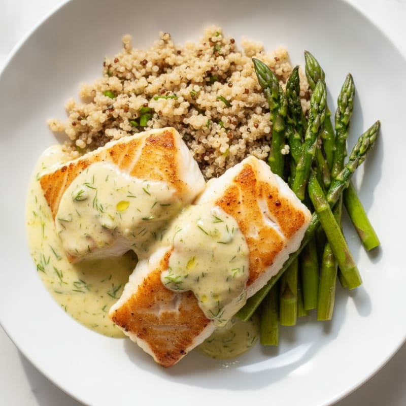 Pan-Seared Cod with Lemon-Dill Sauce