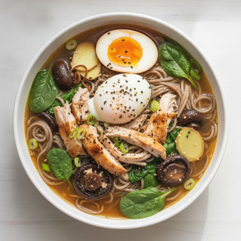 Umami Chicken and Mushroom Broth Bowl