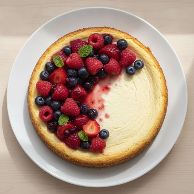 Greek Yogurt Protein Cheesecake with Berries