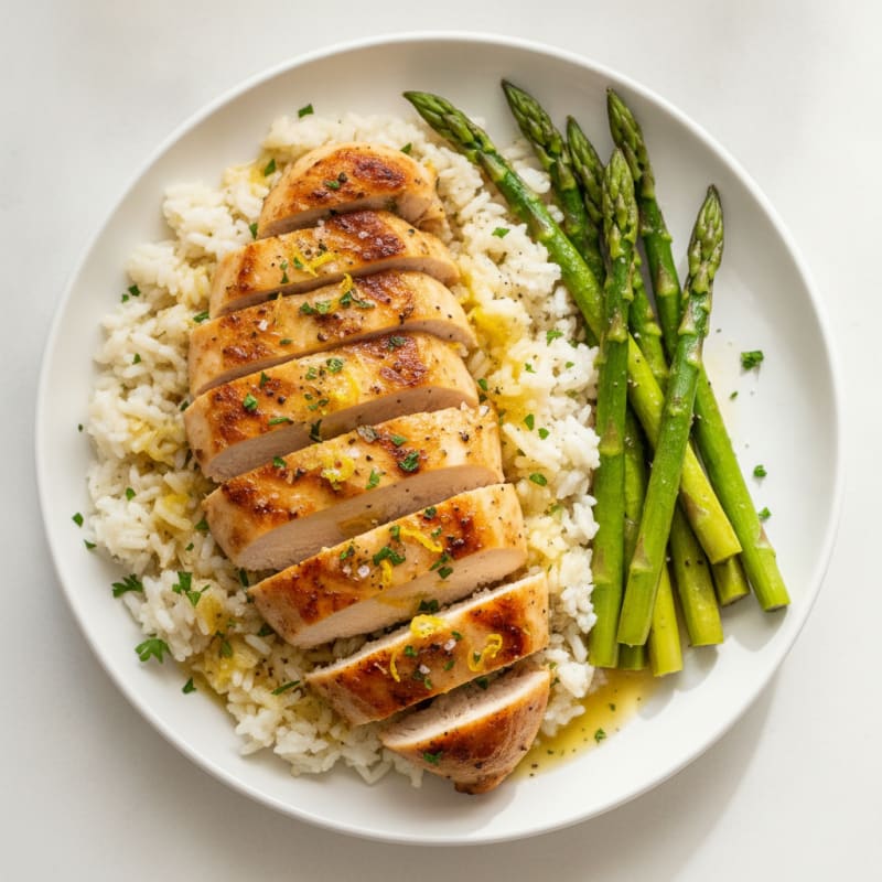 Lemon-Herb Chicken with Garlic Rice