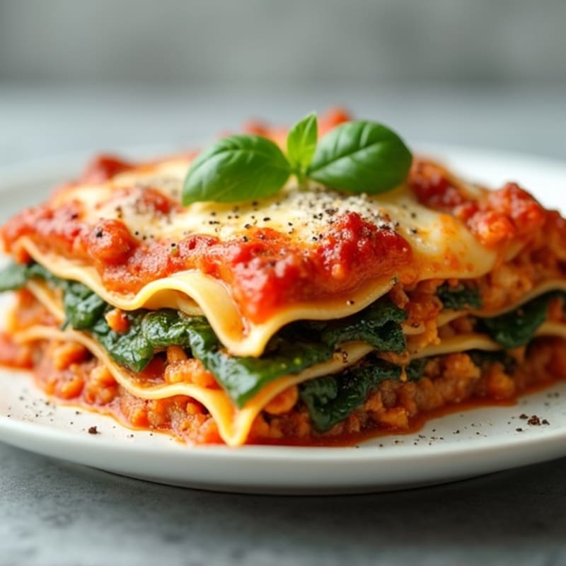 Hearty Ground Turkey and Spinach Lasagna Bake