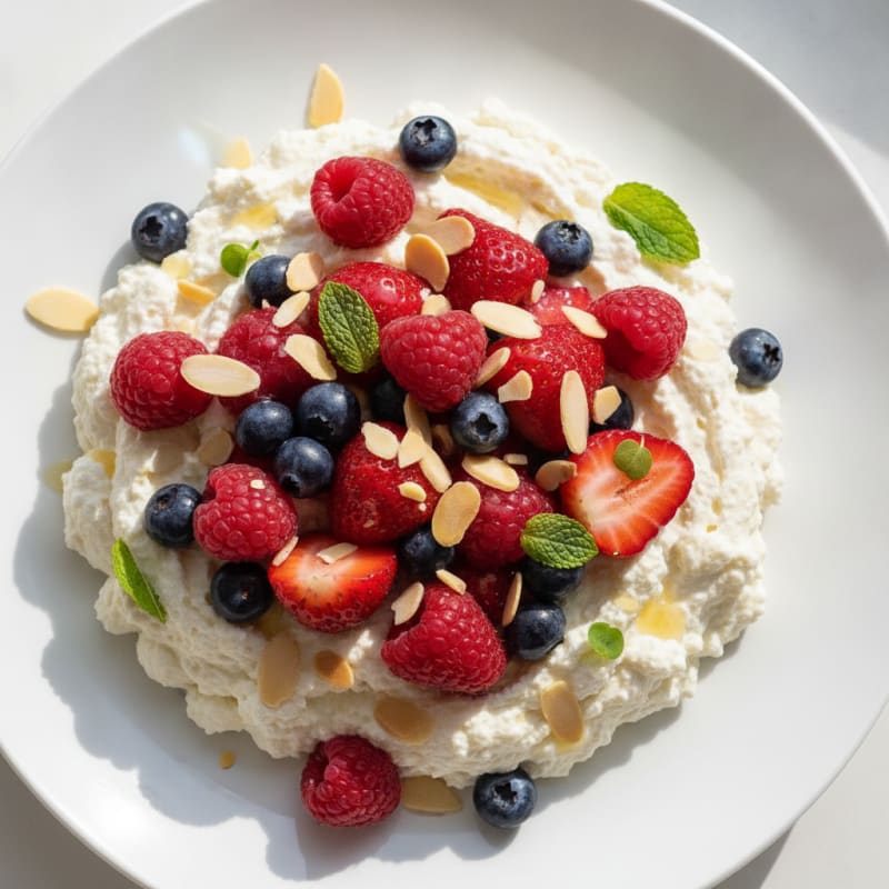 Silky Greek Yogurt Protein Mousse with Mixed Berries