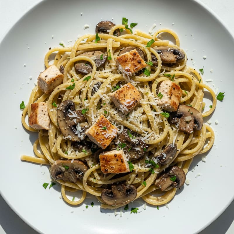 Truffle Mushroom Linguine with Parmesan
