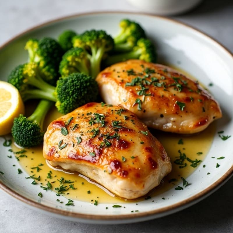 Sheet Pan Garlic Herb Chicken Thighs with Roasted Broccoli