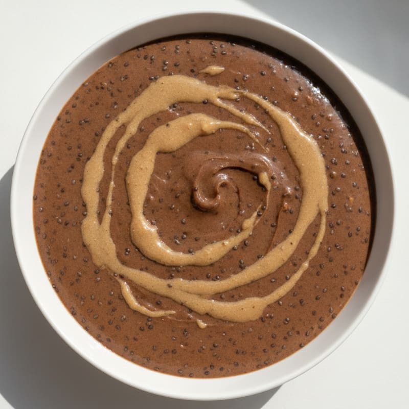 Silky Chocolate Protein Pudding with Chia Seeds