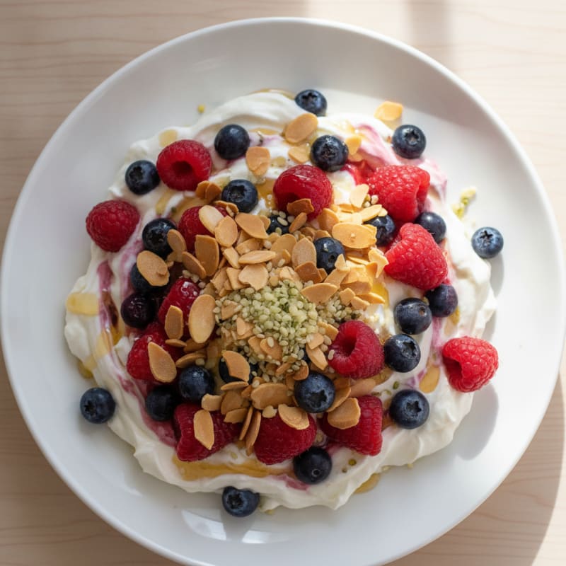 Silky Greek Yogurt Protein Parfait with Mixed Berries