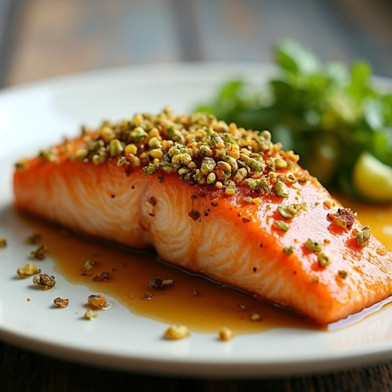Crispy Pistachio-Crusted Salmon with Honey-Miso Glaze