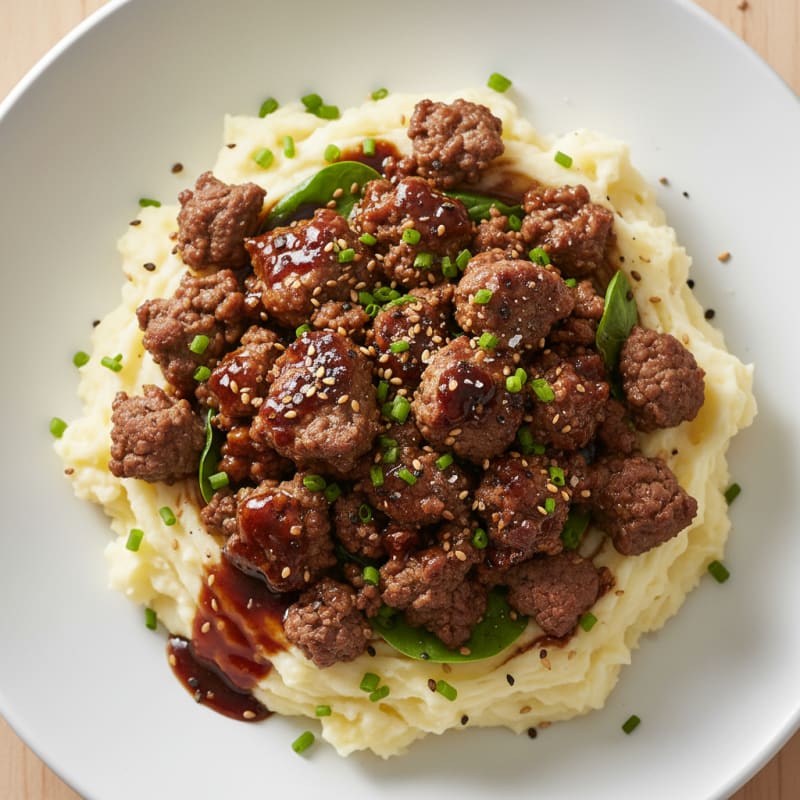 Tender Soy-Glazed Beef and Creamy Potatoes