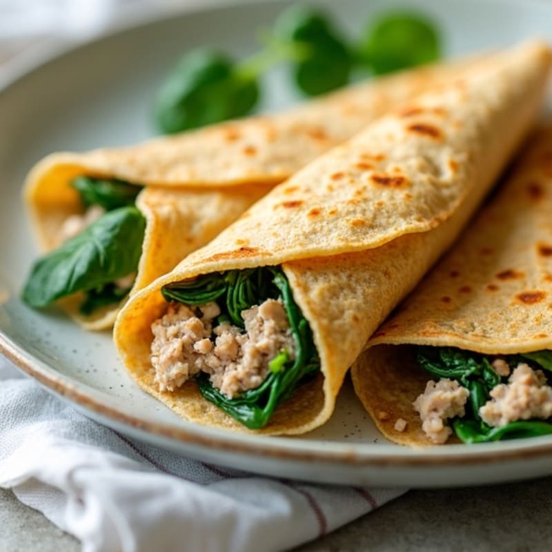 Protein-Packed Savory Spinach and Turkey Crepes