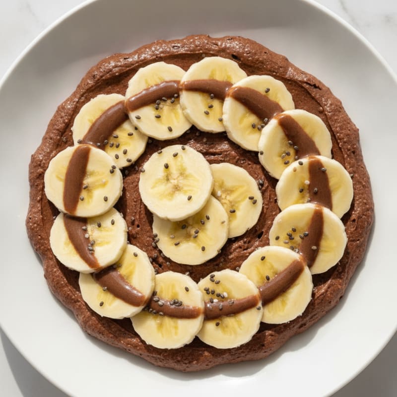 Silky Chocolate Protein Pudding with Sliced Bananas