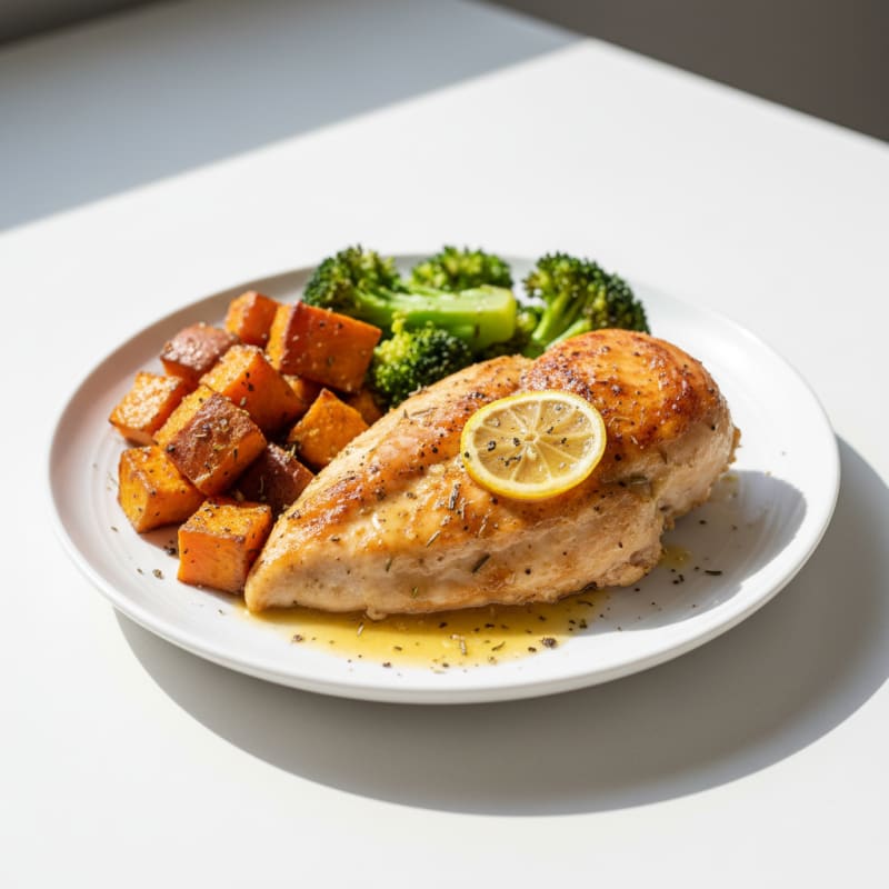 Lemon-Herb Roasted Chicken with Sweet Potatoes