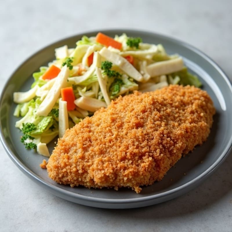 Crispy Chicken with Creamy Crunchy Coleslaw