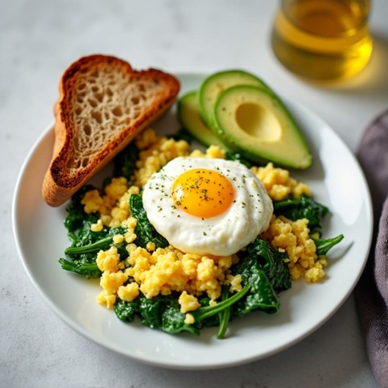 Egg and Spinach Scramble with Cottage Cheese