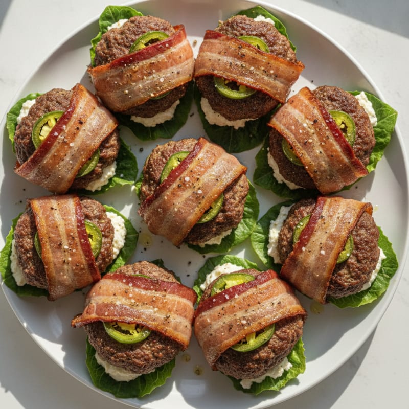 Bacon-Wrapped Jalapeño Sliders