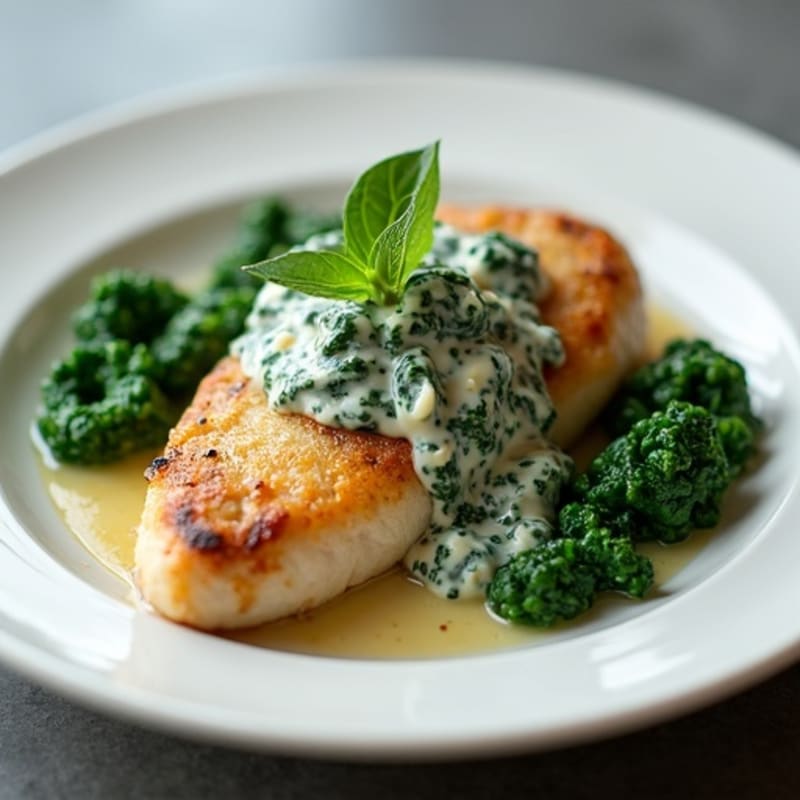 Pan-Seared Chicken with Creamy Spinach Sauce