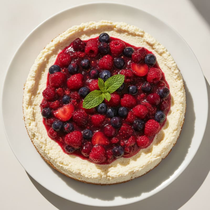 Creamy Protein Cheesecake with Mixed Berries