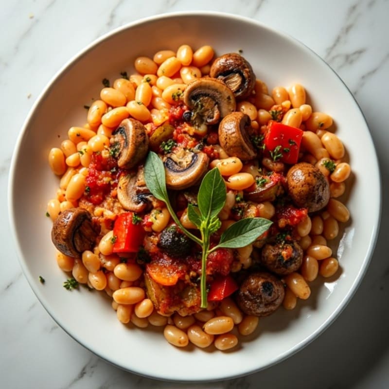 Hearty Mushroom Ragu with Herb-Roasted Vegetables