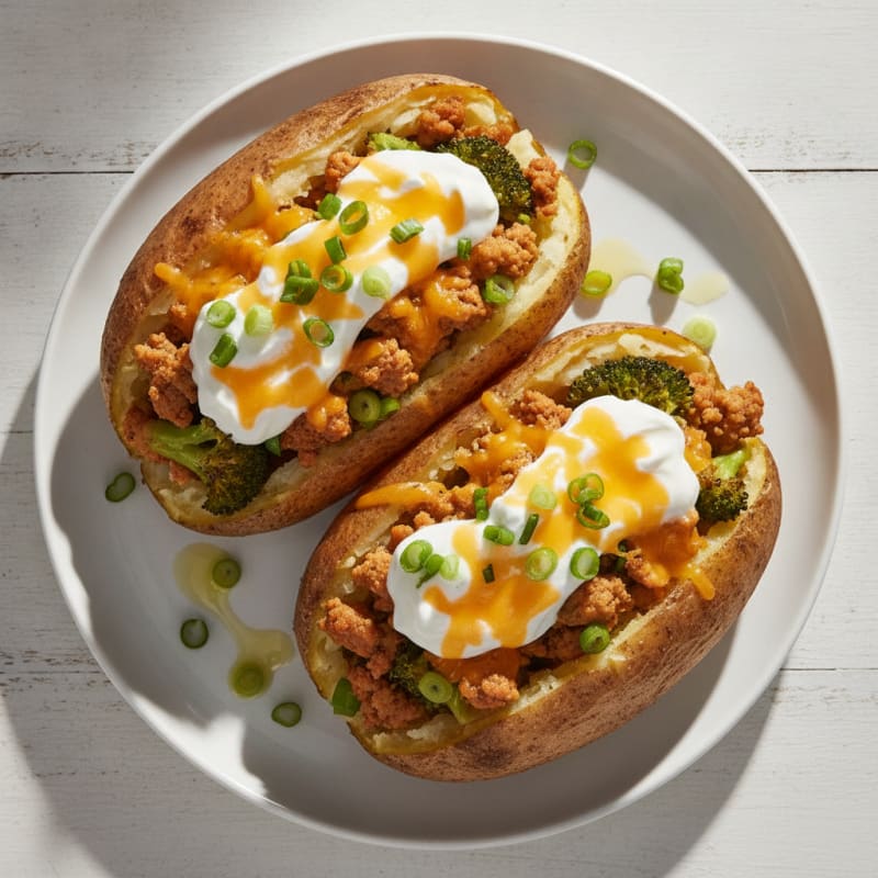 Loaded Baked Potatoes with Savory Toppings