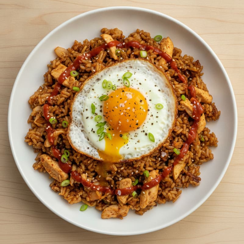 Kimchi Fried Rice with Fried Egg