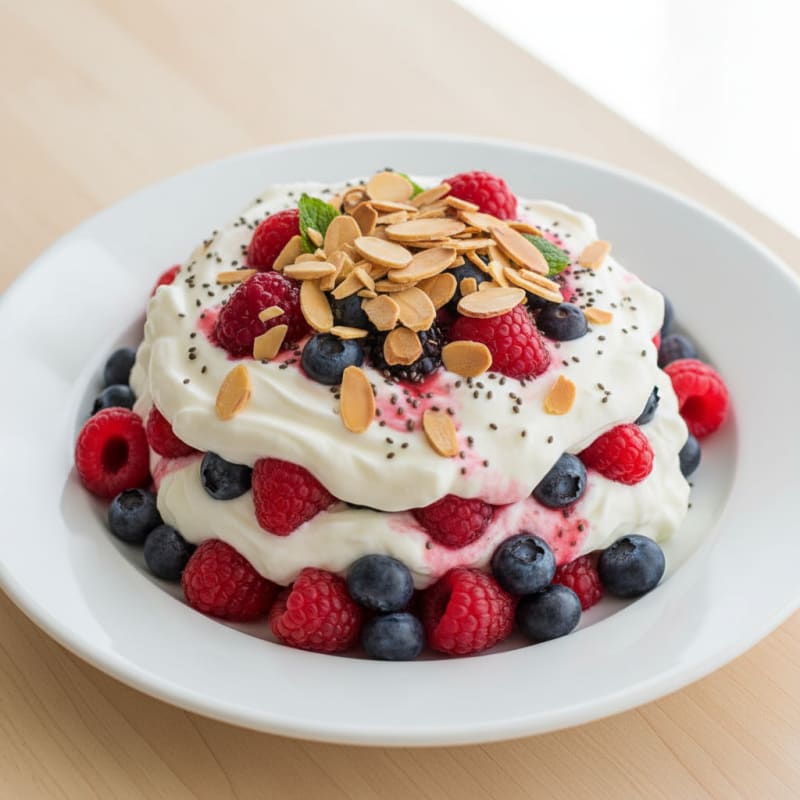 Greek Yogurt Protein Parfait with Mixed Berries