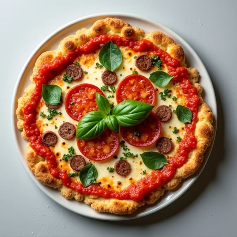 Cauliflower-Crust Pizza with Italian Meats and Herbs