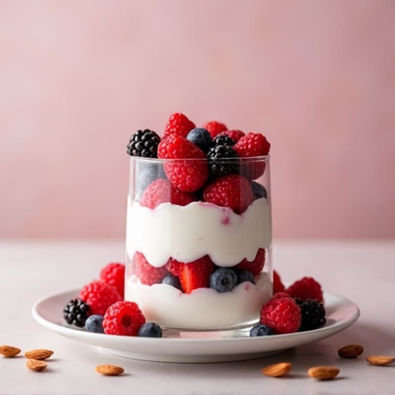 Greek Yogurt Protein Parfait with Mixed Berries
