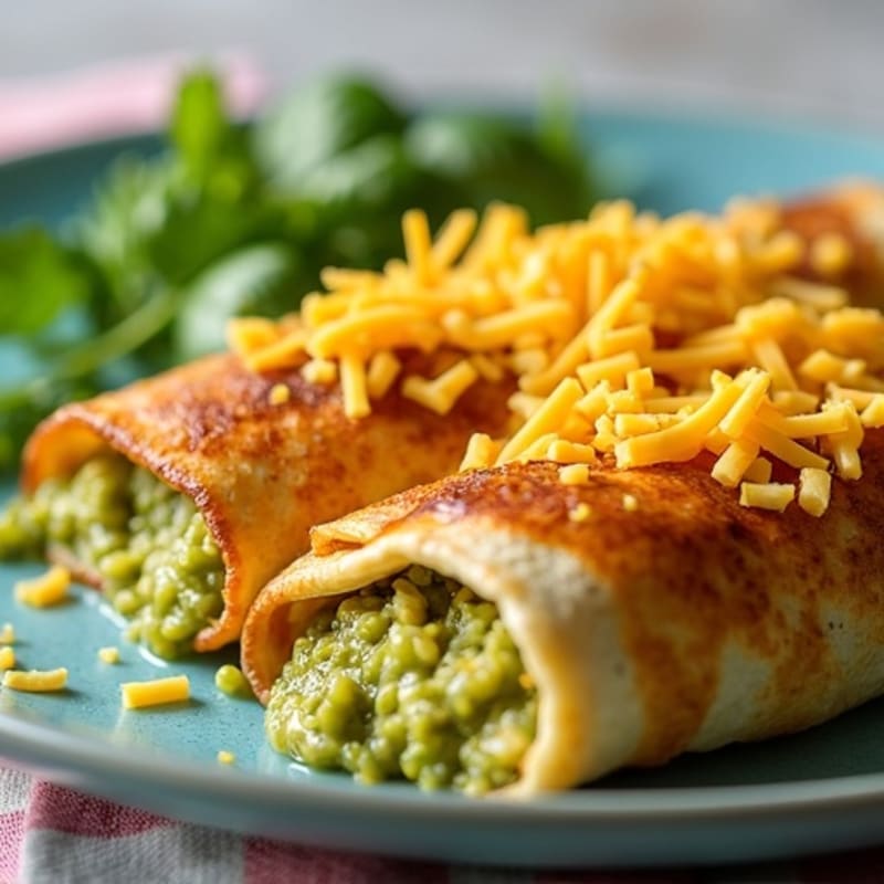 Salsa Verde Shredded Chicken Enchiladas