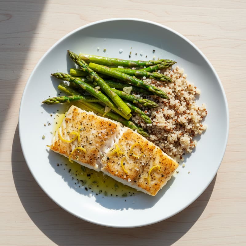 Lemon Herb Baked Cod with Asparagus