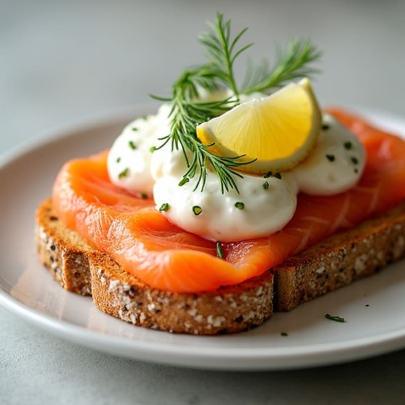 Smoked Salmon with Whipped Dill Cottage Cheese and Crispy Everything Toast