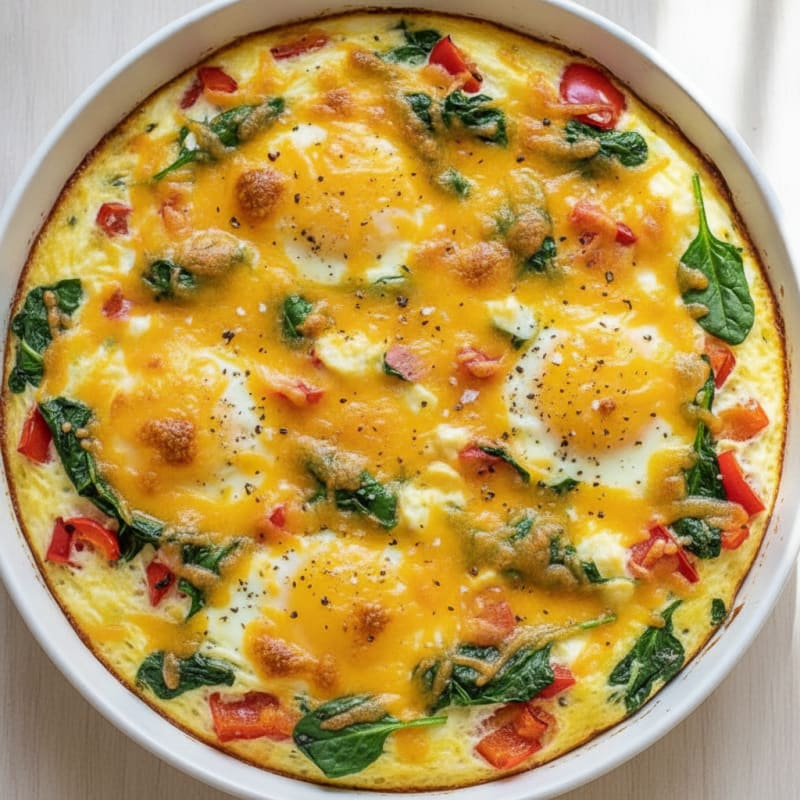 Cheesy Baked Eggs Skillet