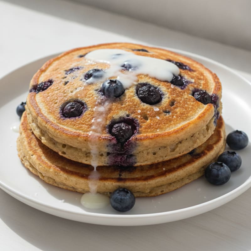 Fluffy Berry Protein Pancakes