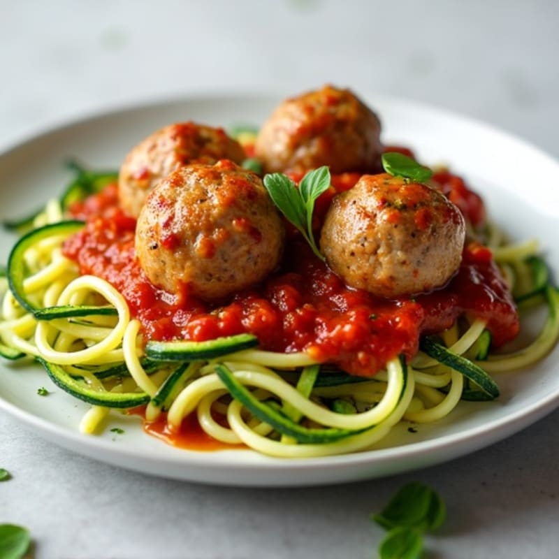 Lean Turkey Meatballs with Zucchini Noodles