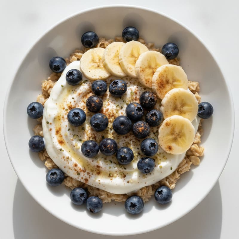 Berry Banana Yogurt Oatmeal Bowl