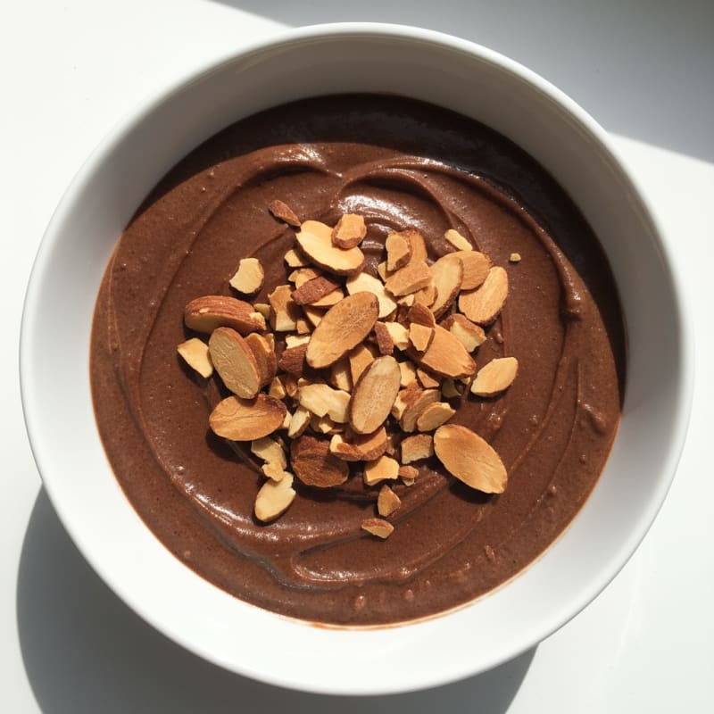 Silky Chocolate Protein Pudding with Almonds